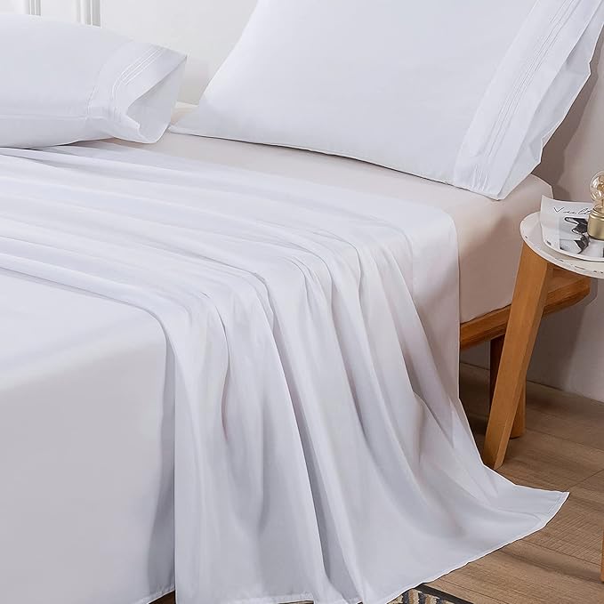 Lirex 2-Pack Twin Size Flat Sheet Set, Ultra-Soft Brushed 1800 Microfiber - Image 4