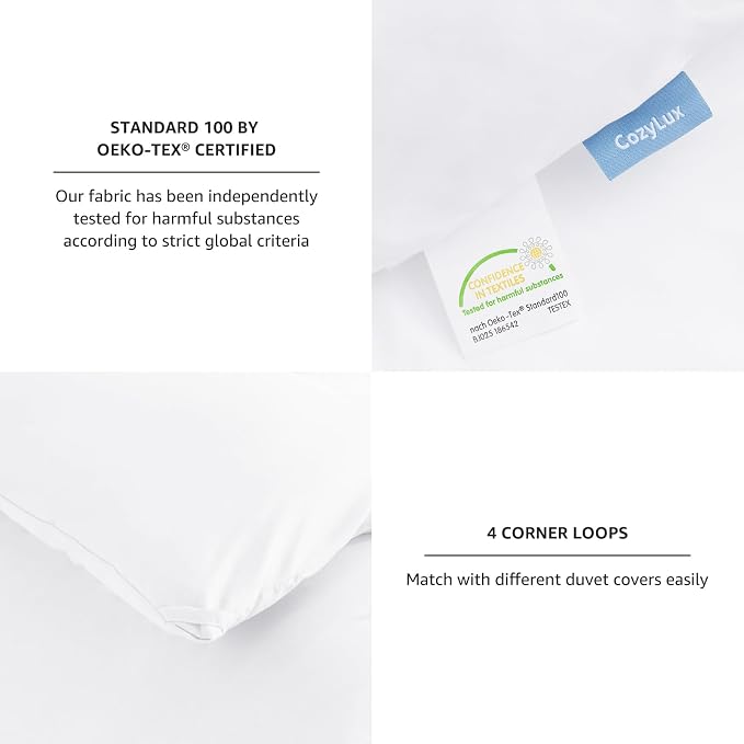CozyLux King Size Comforter Set White, 3 Pieces Solid Comforters King Size - Image 5