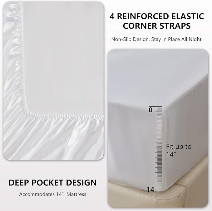 CozyLux Satin Sheets Twin XL Sheets - Image 4
