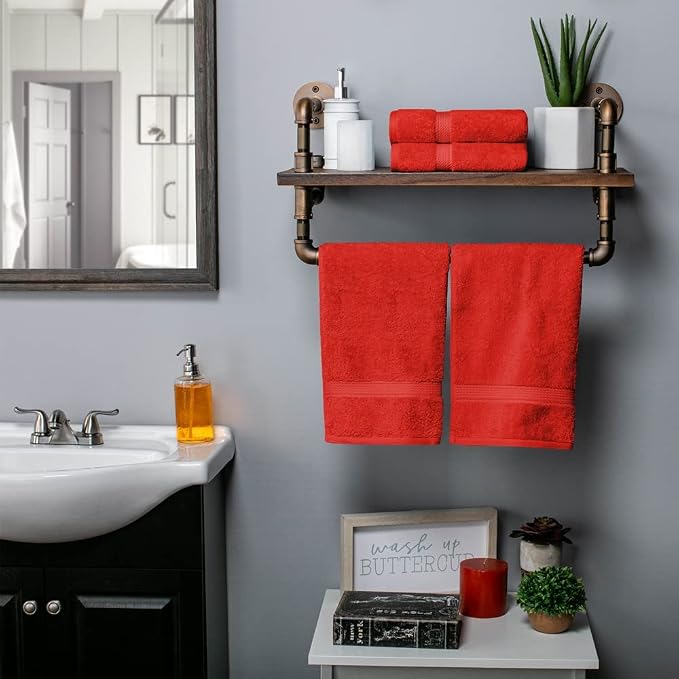 SUPERIOR Egyptian Cotton Pile Hand Towel Set of 4, Ultra Soft Luxury Towels - Image 2