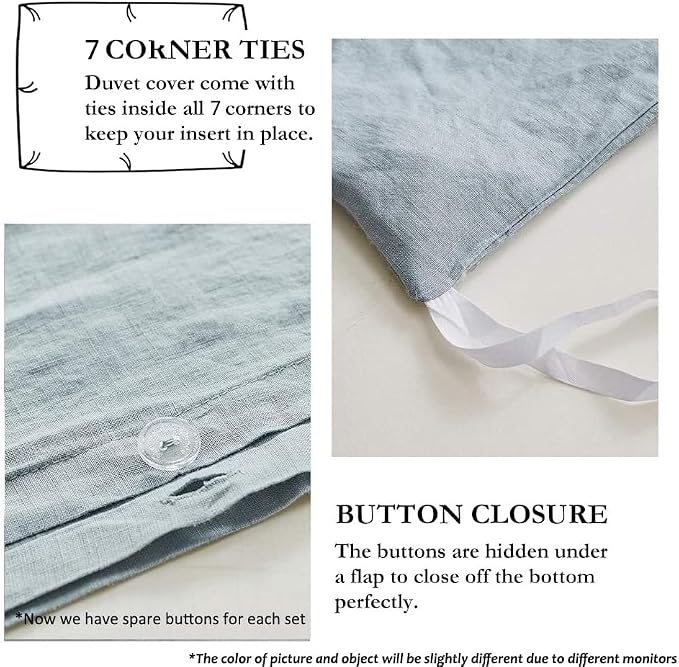 Simple&Opulence 100% French Flax Linen Duvet Cover Set - Image 4