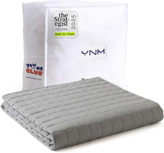 YnM 25lbs Weighted Blanket for Adults, Cotton Heavy Bed Throw Blanket by YNM