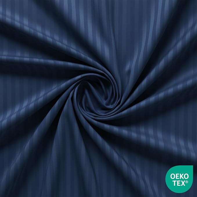 Feather & Stitch 1 Piece Fitted Sheet Queen Size, 100% Cotton Damask Sateen - Image 3