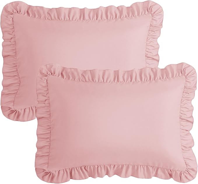 KKJIAF Ruffle Pillow Cases Queen Size Set of 2, Ruffled Pillow Covers - Image 7