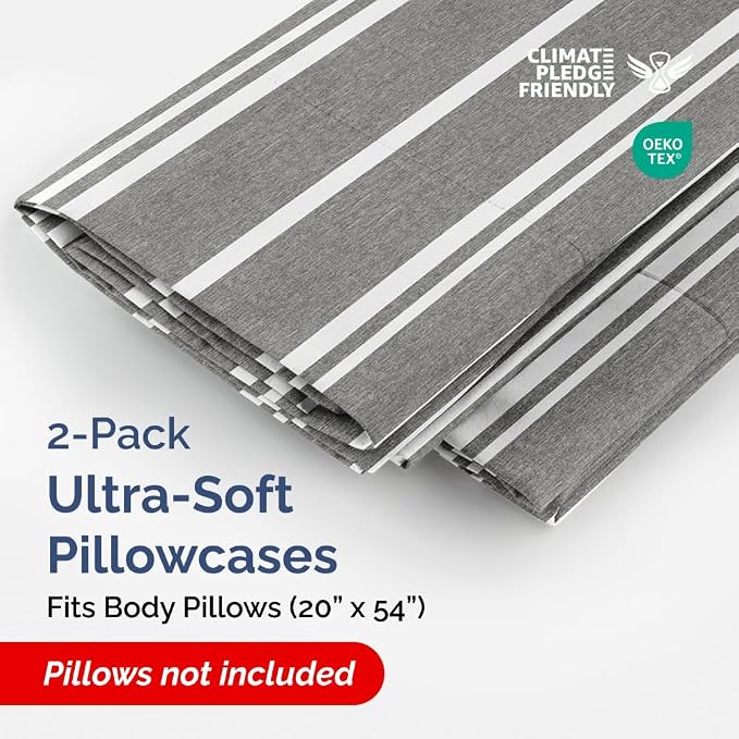 Body Pillowcases Set of 2-20x54 Long Body Pillow Case - Image 2
