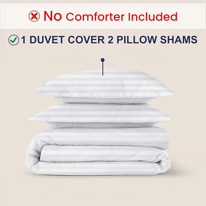 Kotton Culture 3 Pc King Size Duvet Cover Set- 100% Egyptian Cotton 600 Thread - Image 2