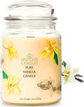 Pure Vanilla Scented Candle 22oz – 80-85 Hour Burn Time, Wooden Wick, Large by SpotlessLeopard
