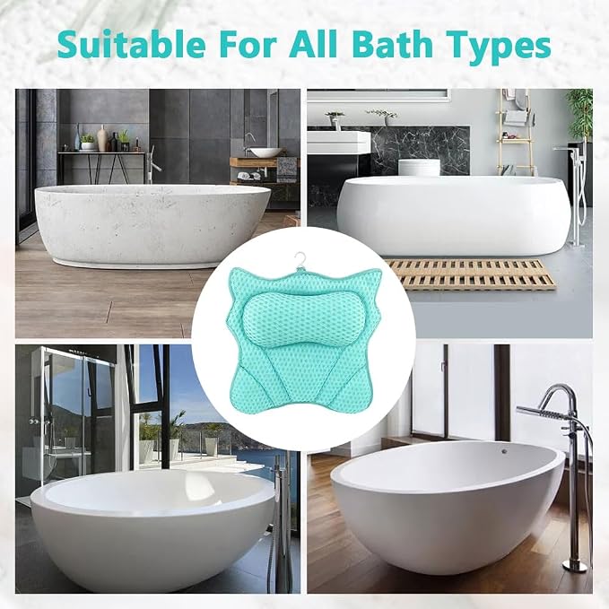 Bath Pillow, Ergonomic Bathtub Pillows - Image 8