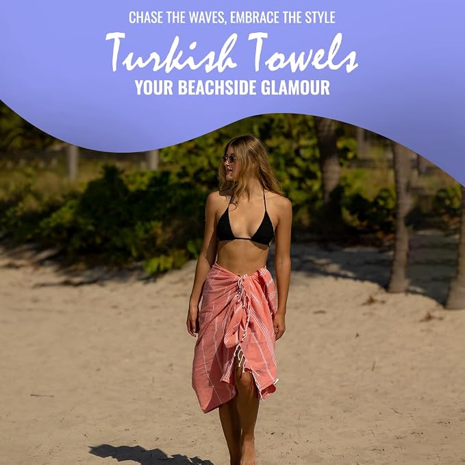 Beach Towel 100% Cotton Turkish Beach Towel Adult 38x70 Inch Pre-washed - Image 5