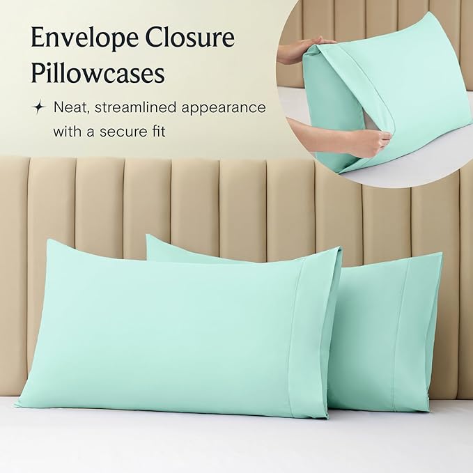 LuxClub 3 PC Twin XL Sheet Set, Deep Pockets Wrinkle Free Cooling Bed Sheets - Image 7