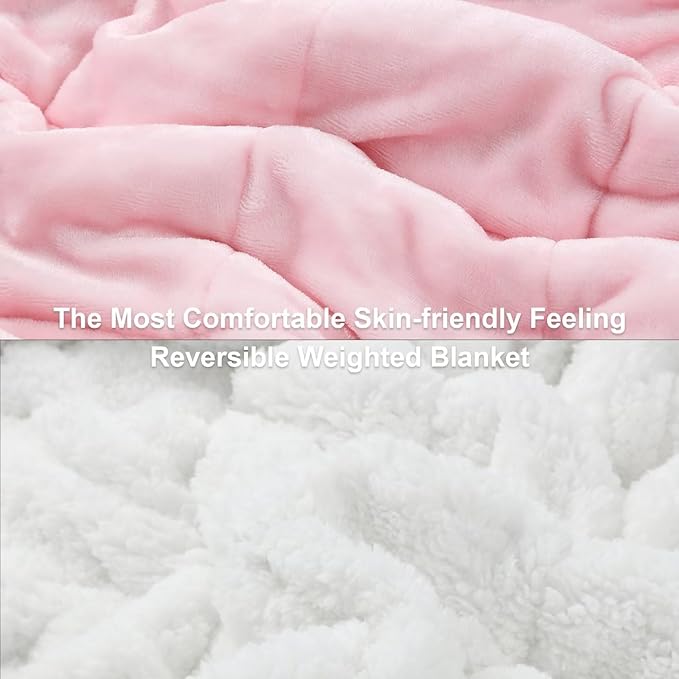 Alomidds Weighted Blanket Queen Size 15lbs 60x80 inches, Sherpa Weighted - Image 3