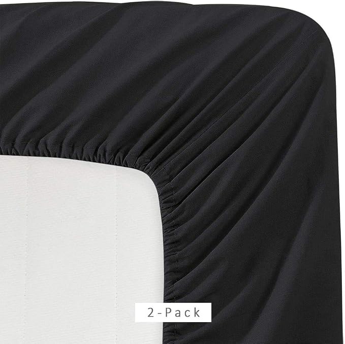 Microfiber Full Fitted Sheets, 1800 Thread Count, Wrinkle-Resistant, Breathable - Image 2