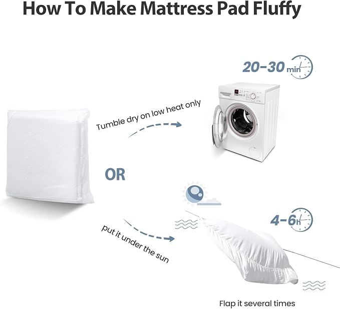 EASELAND Twin Size Mattress Pad Pillow Top Mattress Cover Quilted Fitted - Image 8