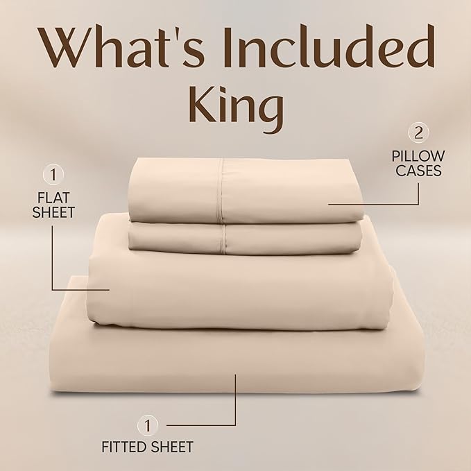 Utopia Bedding King Size Sheet Set – 4 Piece Bed Sheets, Soft and Breathable - Image 3