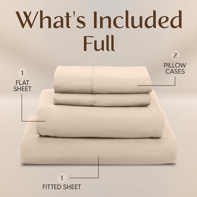 Utopia Bedding Full Sheet Set – 4 Piece Bed Sheets - Image 3