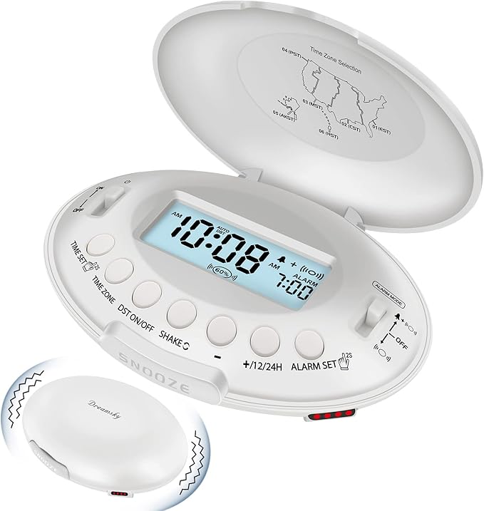 DreamSky Vibrating Alarm Clock for Heavy Sleepers by DreamSky