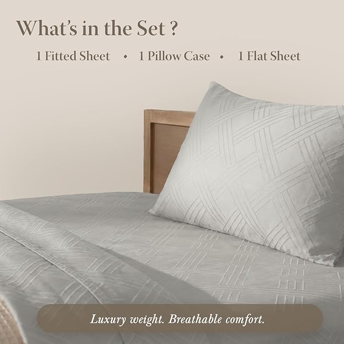 Threadmill Twin Sheets for Twin Mattress | 800 Thread Count Jacquard Celine - Image 4
