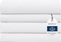 Queen Size Flat Sheet 4 Pack, 100% Cotton Percale Flat Bed Sheet, Breathable by HOMTEC