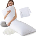 Memory Foam Body Pillow with Pillowcase, Soft Large Long Bed Pillow by InspireCrafter