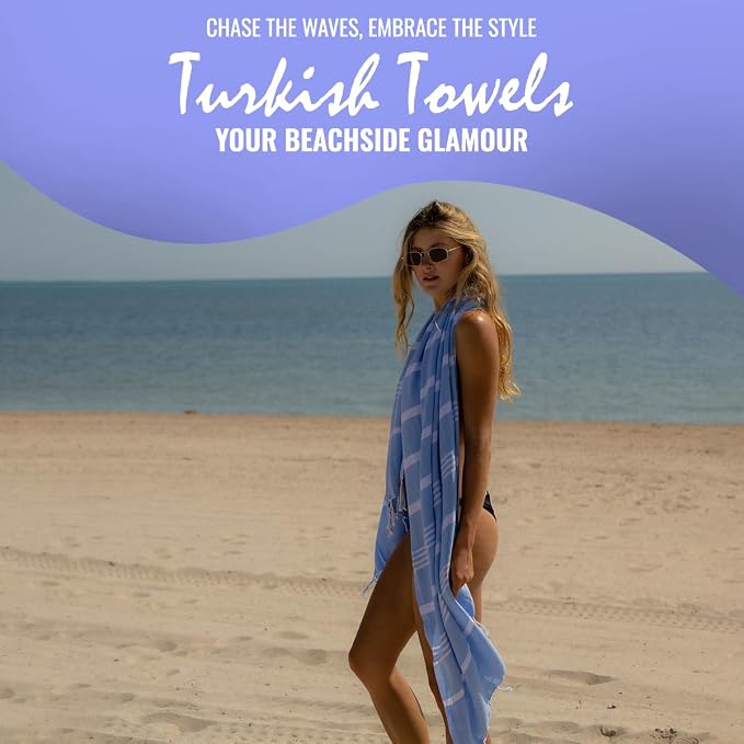 Beach Towel 100% Cotton Turkish Beach Towel Adult 38x70 Inch Pre-washed - Image 6