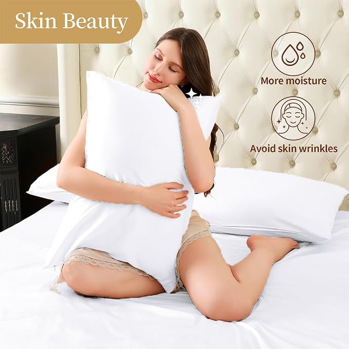 Mulberry Silk Pillow Cases Set of 2, Both Sides Real Silk Pillowcase - Image 3