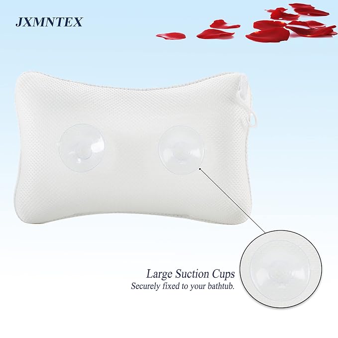 Bath Pillow for Tub, Non Slip, Breathable Soft, Comfortable Head Neck Support - Image 4