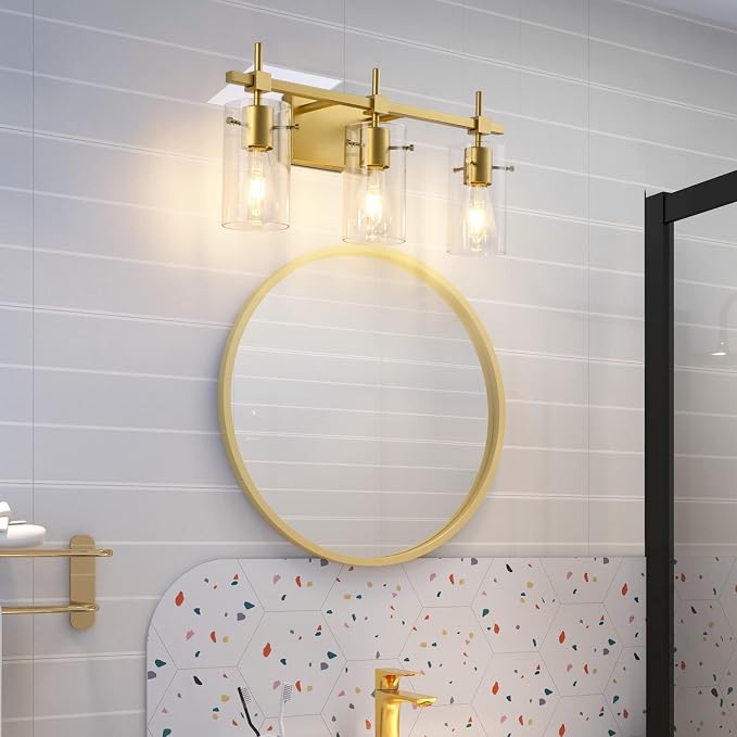 SOLFART Gold 3 Lights Bathroom Light Fixtures - Image 7