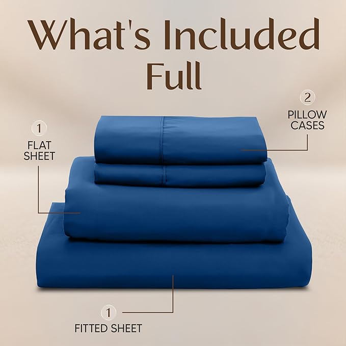 Utopia Bedding Full Size Sheet Set – 4 Piece Bed Sheets, Soft and Breathable - Image 3