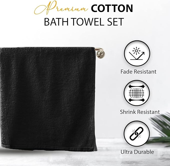 KAHAF COLLECTION 100% Cotton Bath Towels, 24x48 Pack of 6 Towels, Quick Dry - Image 3