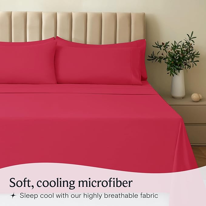 LuxClub 3 PC Twin XL Sheet Set, Deep Pockets Wrinkle Free Cooling Bed Sheets - Image 3