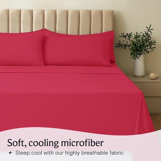 LuxClub 3 PC Twin Sheet Set, Deep Pockets Wrinkle Free Cooling Bed Sheets Hotel - Image 3