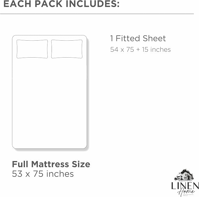 Linen Home 100% Cotton Percale Weave Fitted Sheet, Full Size, Brushed Rose - Image 7