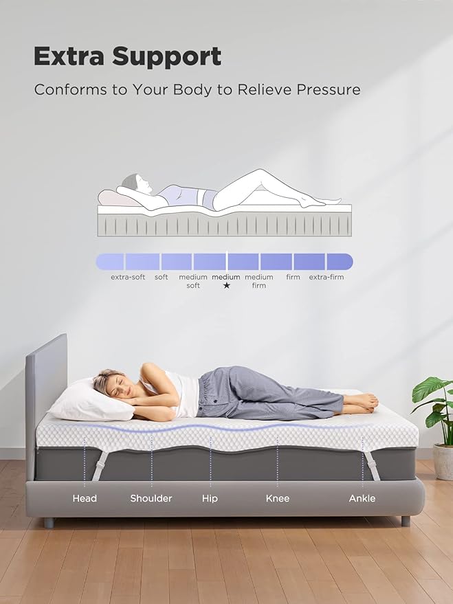 PERLECARE 3 Inch Gel Memory Foam Mattress Topper - Image 6