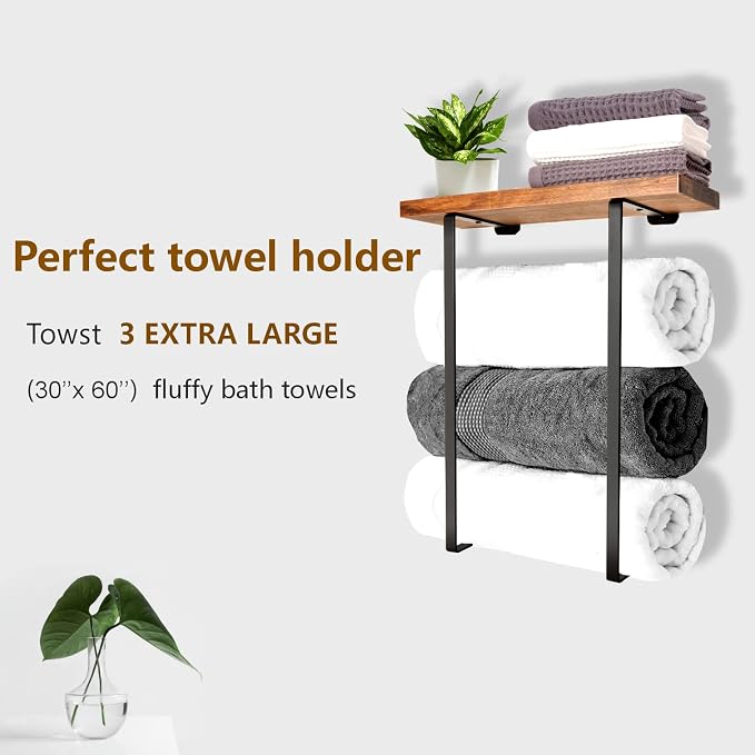 Joben Oligey Towel Racks for Bathroom Wall Decor, Bathroom Shelves, Small Towels - Image 2