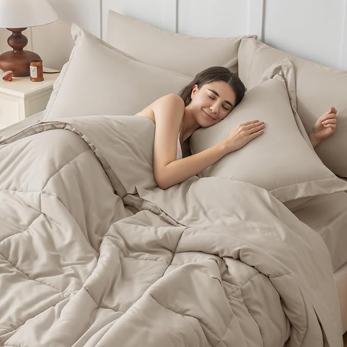JOLLYVOGUE Twin Comforter Set, Ultra-Soft Bed in a Bag Twin Size 5 Pieces - Image 6