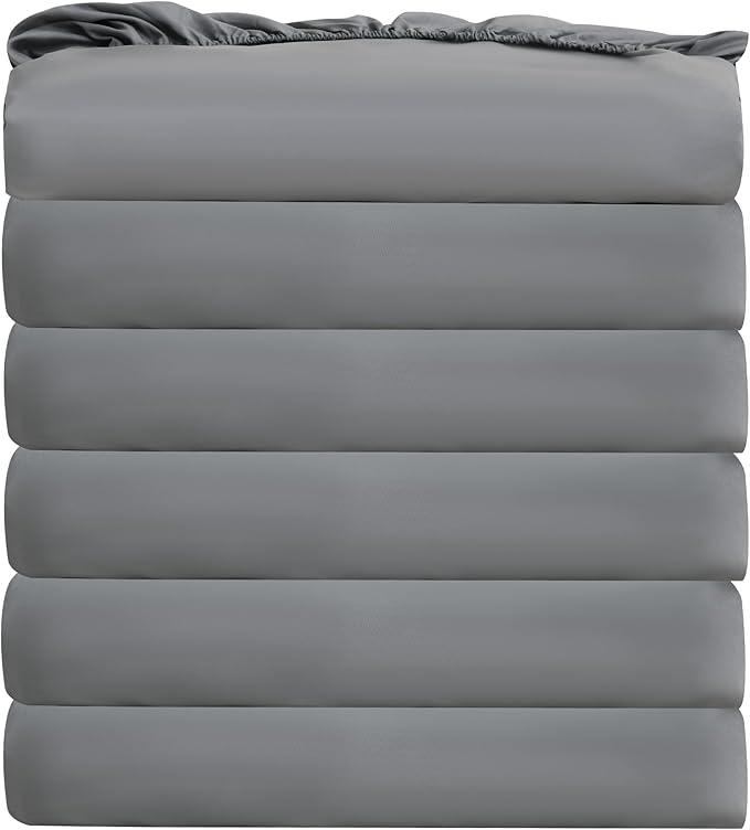Bulk Queen Fitted Sheet Only Deep Pocket 6 Pack, Quick Sort Bottom Bed Sheets by Culve