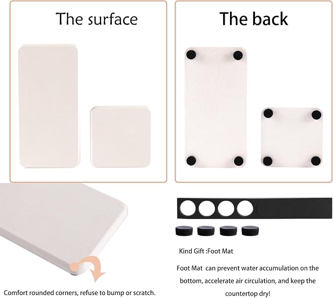NiuYichee Set of 4 Water Absorbent Diatomite Coasters, Diatomaceous Earth - Image 4