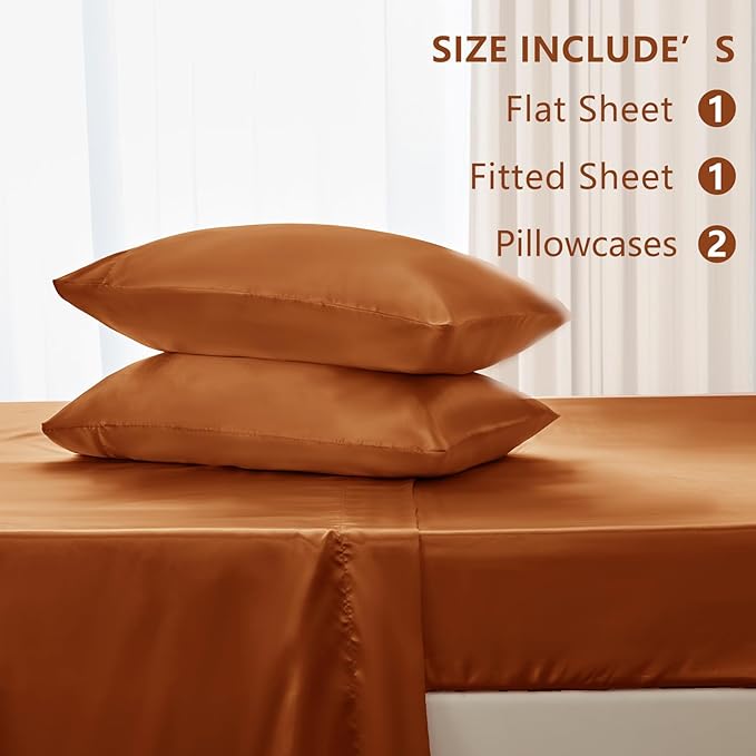 CozyLux Satin Sheets Queen Size Bed Set - Image 6