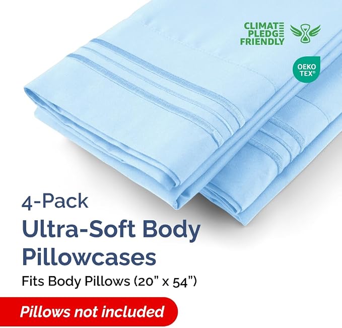 Body Pillowcases Set of 4-20x54 Long Body Pillow Case - Image 2