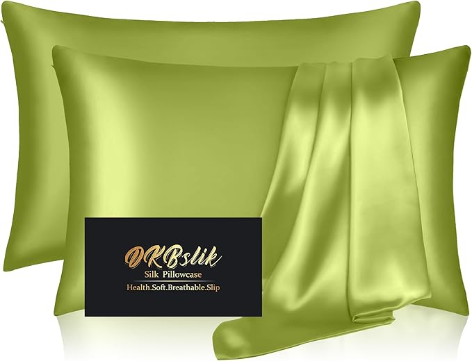 Silk Pillowcase 2 Pack, Natural Mulberry Silk Pillow Cases, Anti Acne Silk by HOME