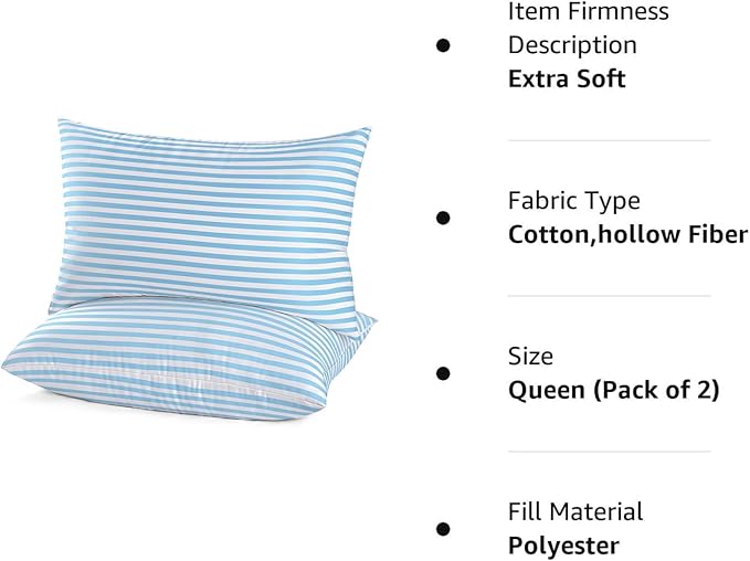EIUE Bed Pillows for Sleeping 2 Pack Queen Size，Super Soft Down Alternative - Image 6
