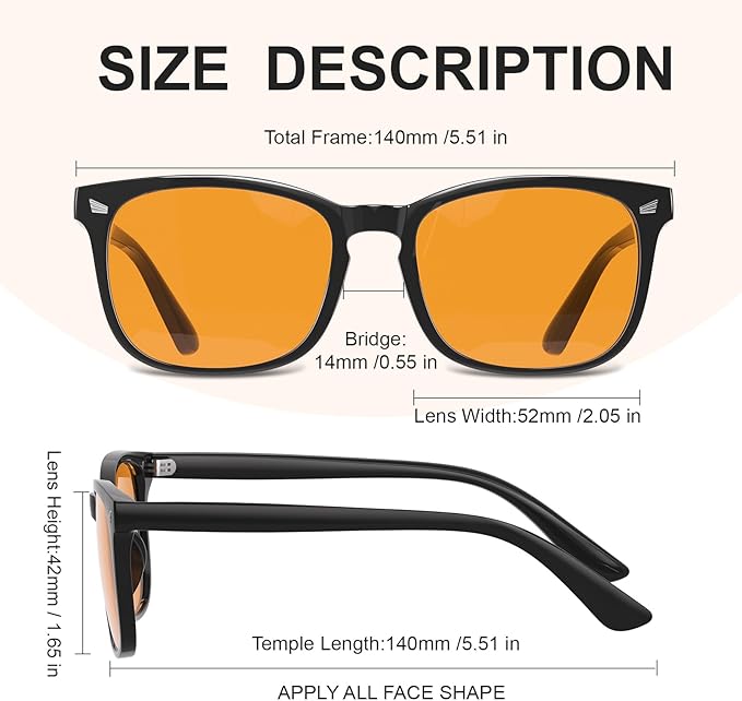 hunsquer Blue Light Glasses for Woman/Men Computer Blue Light Glasses - Image 4