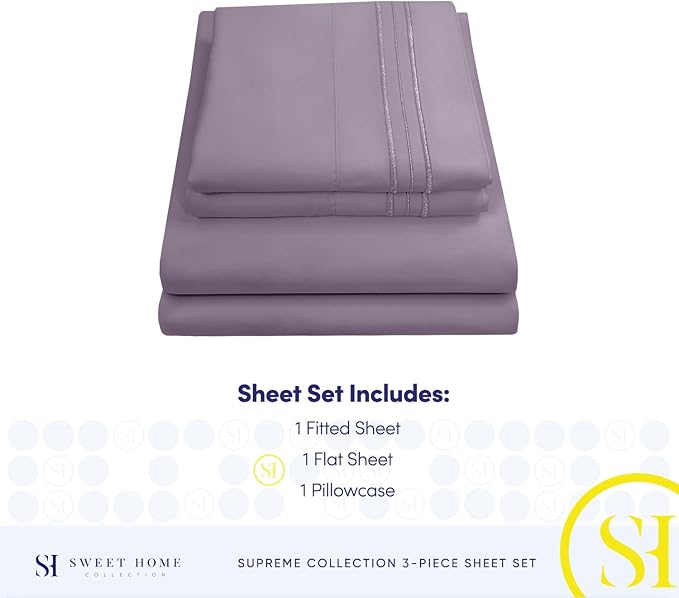 Twin Sheets - Breathable Luxury Sheets - 1800 Supreme Collection Extra Soft - Image 4