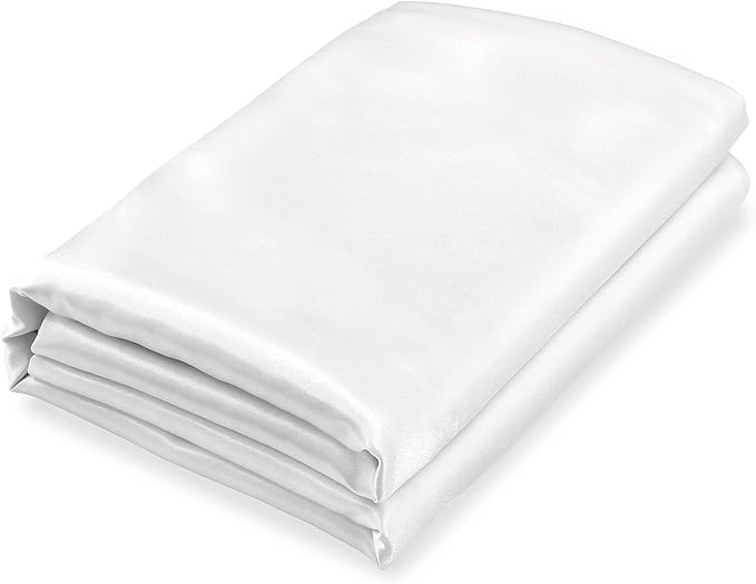 Homiest White Satin King Size Luxury Flat Sheet by Homiest