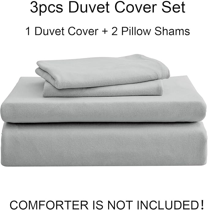 PURE ERA Jersey Knit Duvet Cover Set 100% T-Shirt Cotton Super Soft Comfy 3pc - Image 6