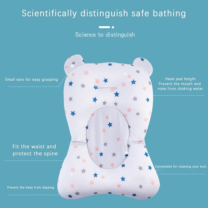 Baby Bath Cushion Pad Newborn Bathtub Mat Infant Bath Supporter Net Baby - Image 4