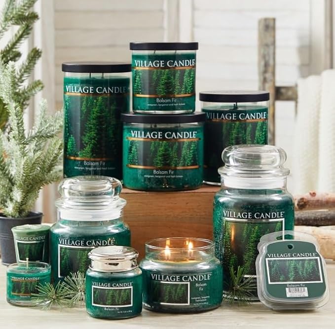 Village Candle Balsam Fir Large Apothecary Jar, Scented Candle, 21.25 oz. - Image 3