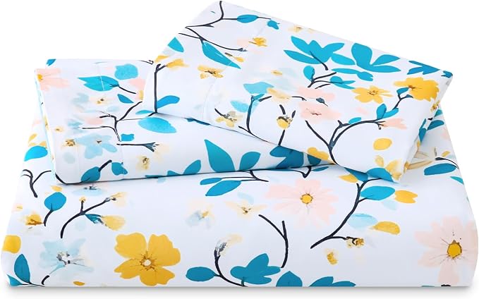 LONAVA Queen Botaincal 3 Pcs Duvet Cover Set, Breathable Soft Microfiber Sky - Image 7