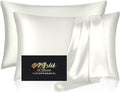 Silk Pillow Cases 2 Pack, Mulberry Silk Pillowcases Standard Set of 2, Anti Acne by HOME