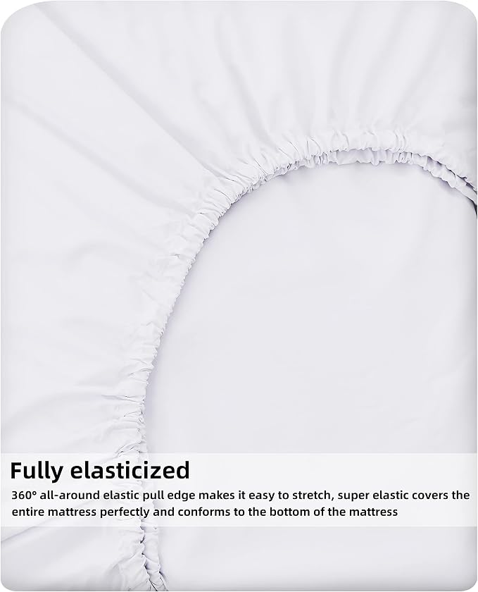 HBHLFZ Twin Fitted Sheet Only, Soft Breathable Bottom Sheet - Image 5
